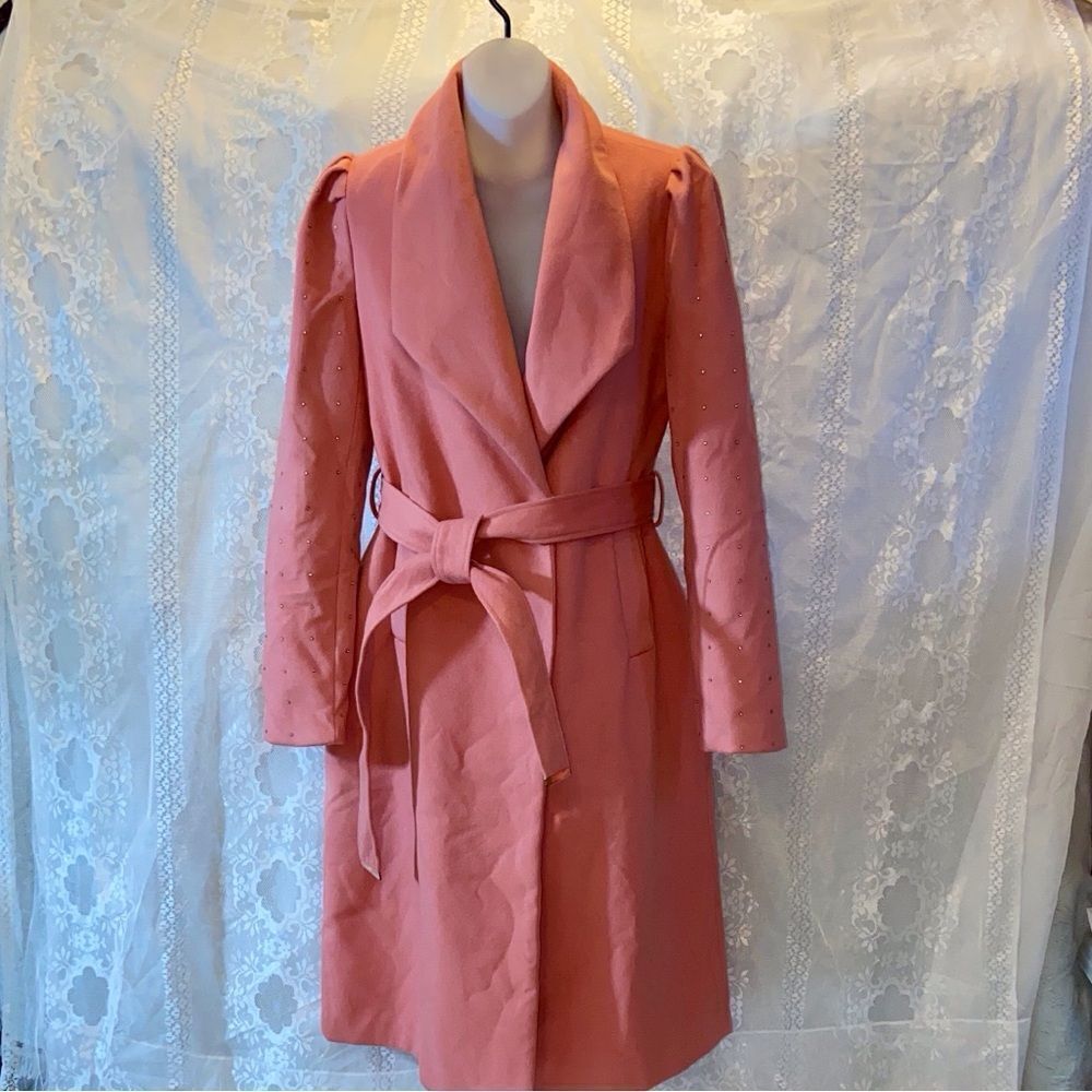 VENUS Coral Trench Coat with Belt Size 2 US